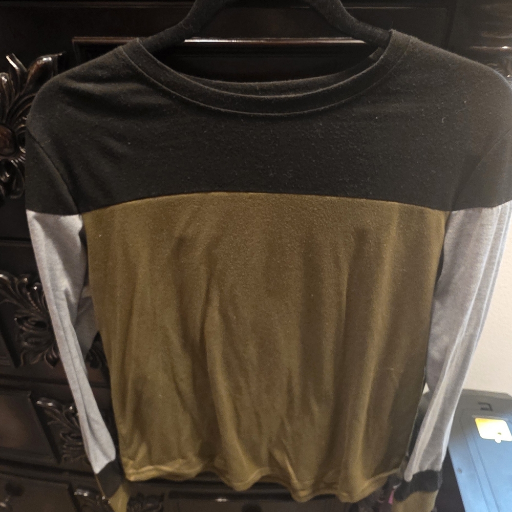 Olive Green Long Sleeve Top